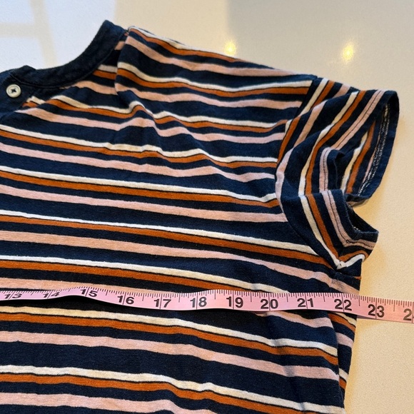 Madewell Striped Henley Tshirt Mini Dress, Bengali Indigo, Size XL - Picture 7 of 9
